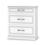 Killgarth White 3 Drawer Deep Chest from Roseland Furniture