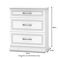 Killgarth White 3 Drawer Deep Chest dimensions