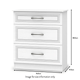Killgarth White 3 Drawer Deep Chest dimensions