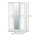 Killgarth White Triple Mirrored Wardrobe dimensions