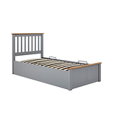 Atlas Grey Single Wooden Ottoman Bed by Roseland Furniture