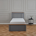 Atlas Grey Single Wooden Ottoman Bed by Roseland Furniture