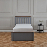 Atlas Grey Single Wooden Ottoman Bed by Roseland Furniture