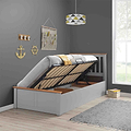left hand opened Atlas Grey ottoman storage bed
