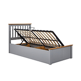 Atlas Grey Single Wooden Ottoman Bed by Roseland Furniture