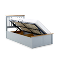Atlas Grey Single Wooden Ottoman Bed with under bed storage