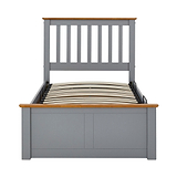 Atlas Grey Single Wooden Ottoman Bed by Roseland Furniture