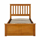 Atlas Oak Single Wooden Ottoman Bed from Roseland Furniture