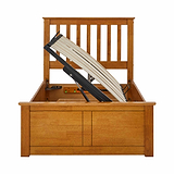 Atlas Oak Single Wooden Ottoman Bed from Roseland Furniture