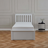 Atlas White Single Wooden Ottoman Bed by Roseland Furniture