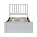 Atlas White Single Wooden Ottoman Bed by Roseland Furniture