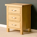 London Oak Bedside Chest - Side view