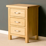 London Oak Bedside Chest - Side view