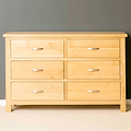 London Oak Large 6 Drawer Chest of Drawers - Front View