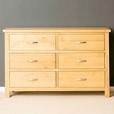 London Oak Large 6 Drawer Chest of Drawers - Front View