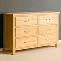 London Oak Large 6 Drawer Chest of Drawers - Side view