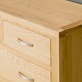 London Oak Large 6 Drawer Chest of Drawers - Close up of top corner