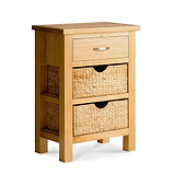 London Oak Hall Table with Baskets by Roseland Furniture