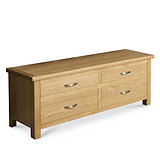 London Oak Large Smart TV Stand by Roseland Furniture
