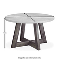 Dimensions for the Saltaire Industrial Grey Concrete Round Dining Table