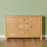 London Oak 3 Drawer Sideboard - Front view