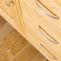 London Oak 3 Drawer Sideboard - Looking down at drawer fronts