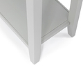 Elgin Grey Large Console Table - Close up of lower shelf and legs