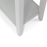 Elgin Grey Large Console Table - Close up of lower shelf and legs