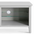 Elgin Grey 90cm Small TV Unit - Close up of glass shelf