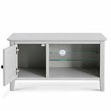 Elgin Grey 90cm Small TV Unit - Front view with cupboard door open