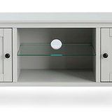 Elgin Grey 120cm large TV stand - Middle glass shelf