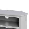 Elgin Grey corner TV stand - Close up of top