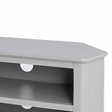 Elgin Grey corner TV stand - Close up of top