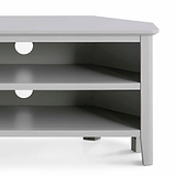 Elgin Grey corner TV stand - Close up