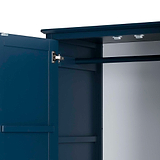 Stirling Blue Double Wardrobe - Close up, of wardrobe hanging rail