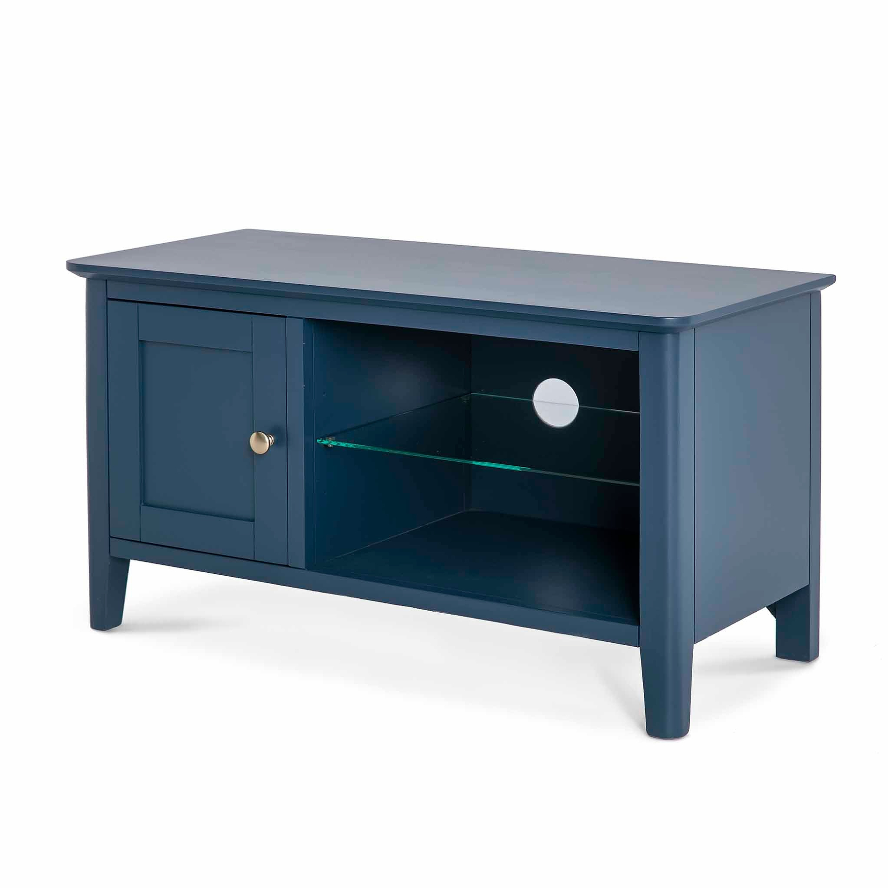 Stirling Blue Small TV Unit - Side view