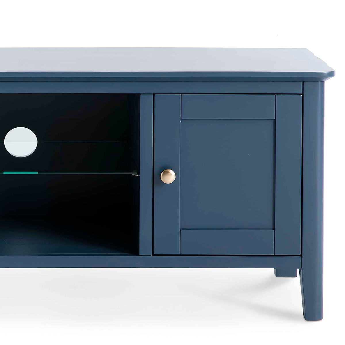 Stirling Blue 120cm Large TV Unit - Close up of cupboard door