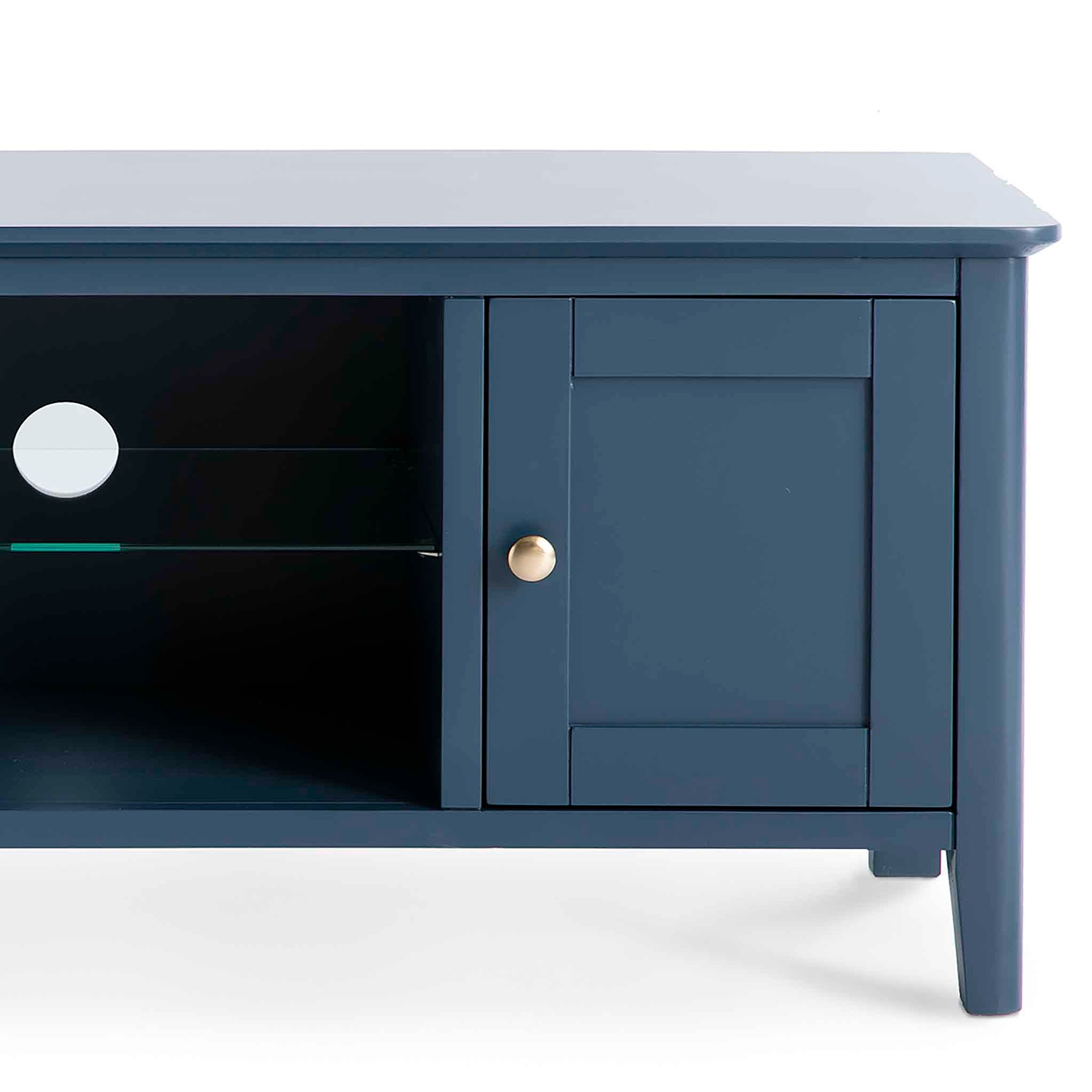 Stirling Blue 120cm Large TV Unit - Close up of cupboard door