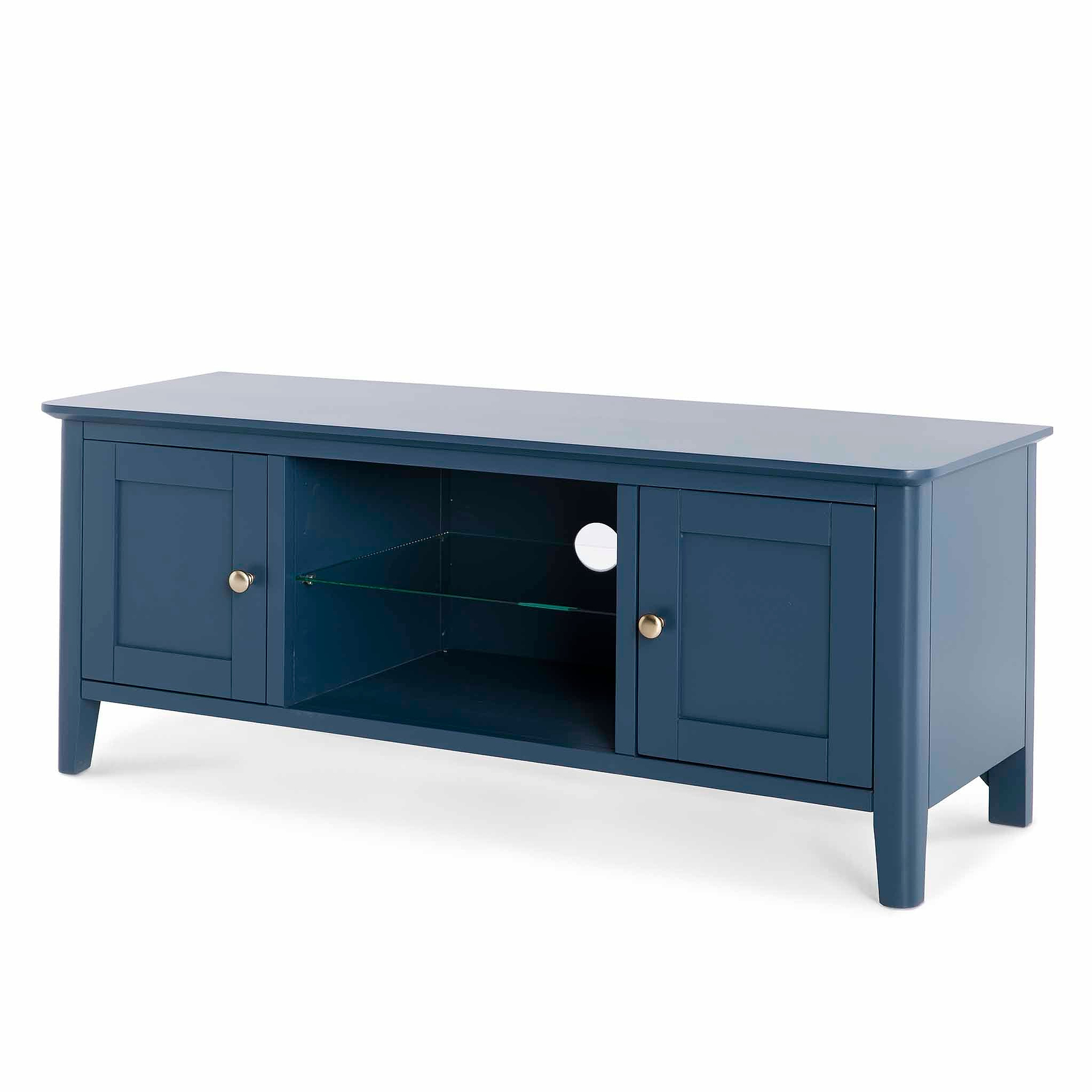 Stirling Blue 120cm Large TV Unit - Side view