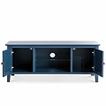 Stirling Blue 120cm Large TV Unit - Front view with cupboard doors open