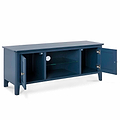 Stirling Blue 120cm Large TV Unit - Side view with cupboard doors open