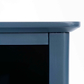 Stirling Blue Corner TV Stand - Close up of top corner