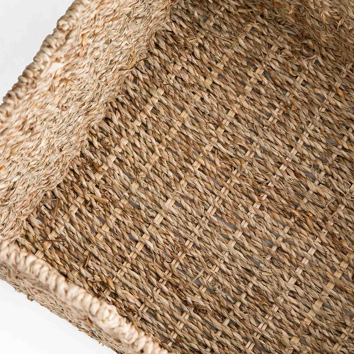 Stirling Blue Storage Bench - Close up of inside of basket looking down