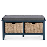 Stirling Blue Storage Bench - Front view