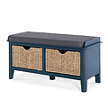 Stirling Blue Storage Bench - Side view
