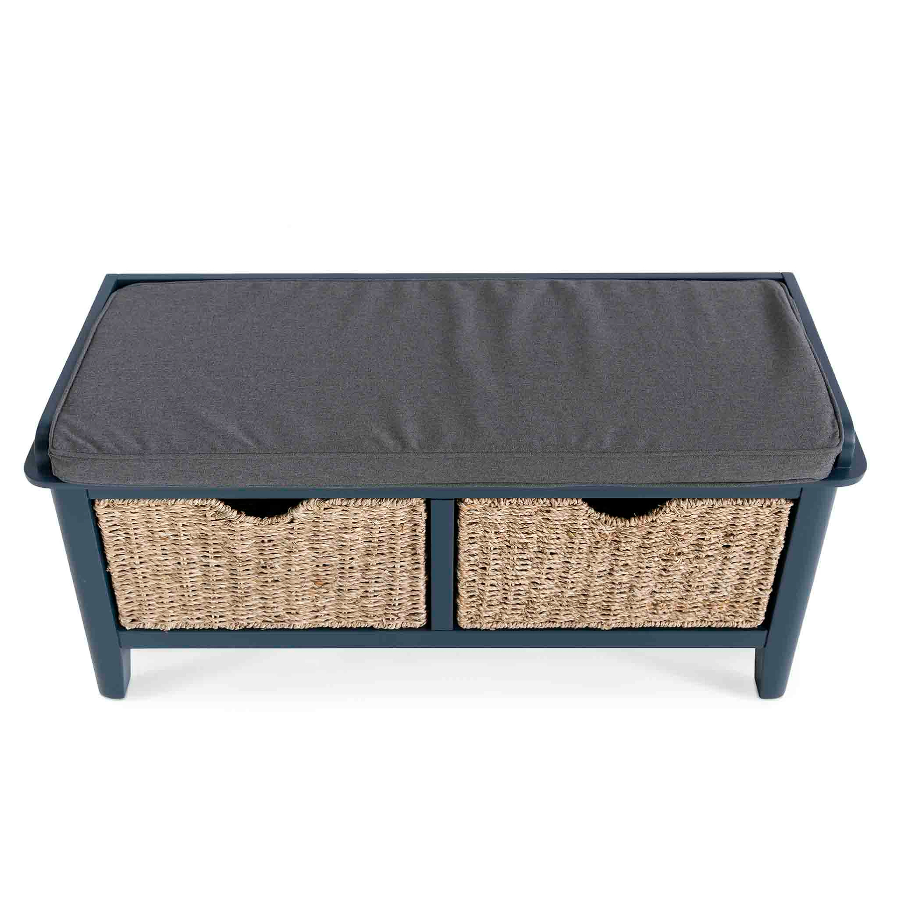 Stirling Blue Storage Bench - Top view of cushion