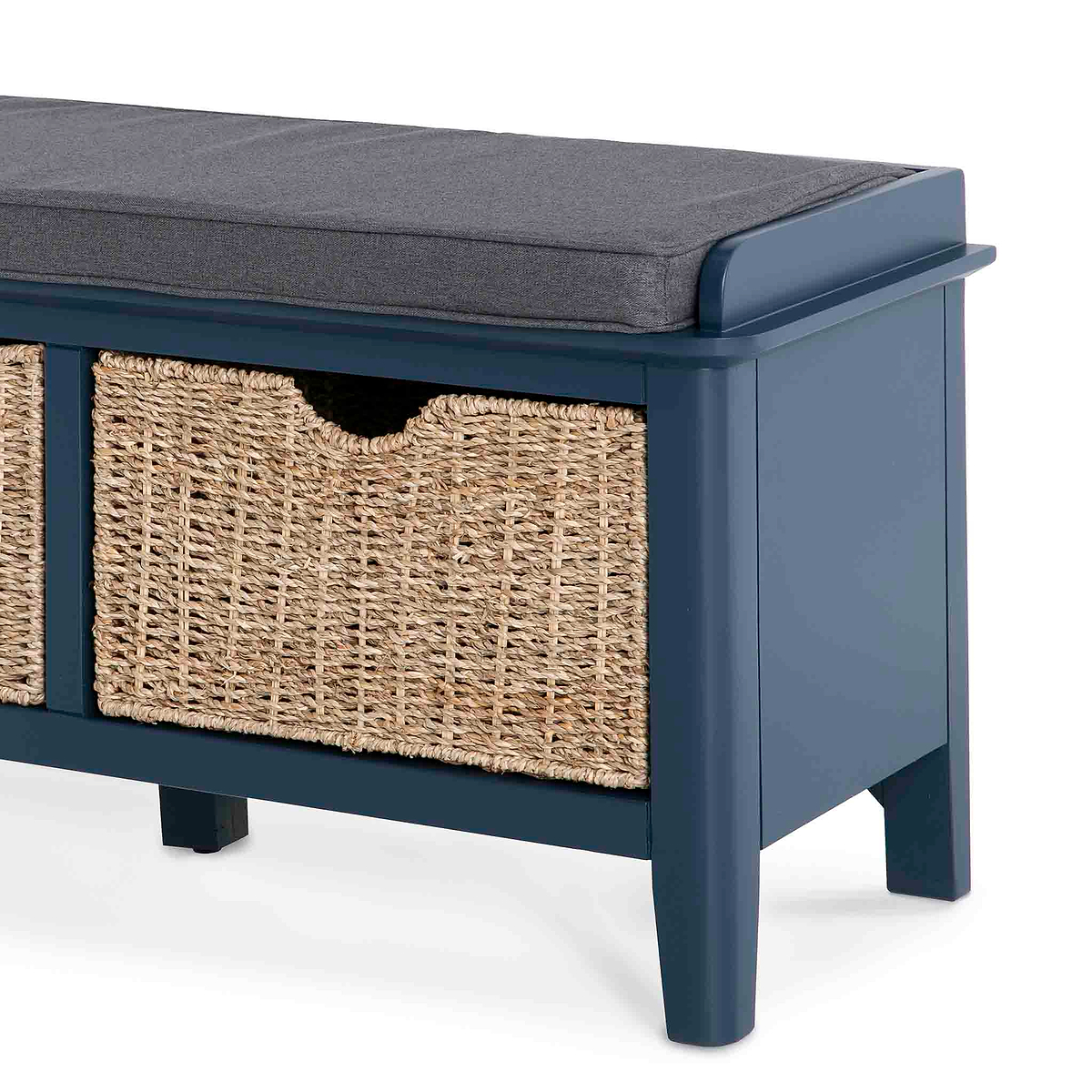 Stirling Blue Storage Bench - Close up