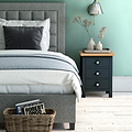 Farrow Charcoal Bedside Table by Roseland Furniture - Lifestlye Shot