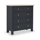 Farrow Charcoal 2 over 3 Chest of drawers from Roseland Furniture - Angle View