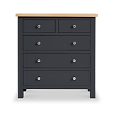Farrow Charcoal 2 over 3 Chest of drawers from Roseland Furniture - Front view